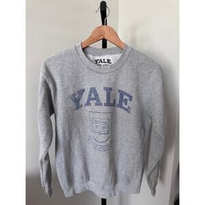 Yale Gray Womens Crewneck Sweater Size Small